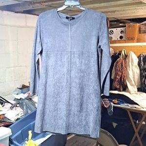 Joh faux suede blue dress lg nwot